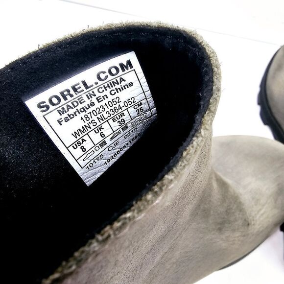 SOREL JOAN OF ARCTIC WEDGE II ZIP BOOTIE SIZE Charcoal Gray Sz 8 - Picture 6 of 8